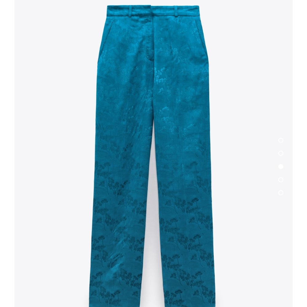 ZARA WIDE LEG MENSWEAR STYLE JACQUARD PANTS